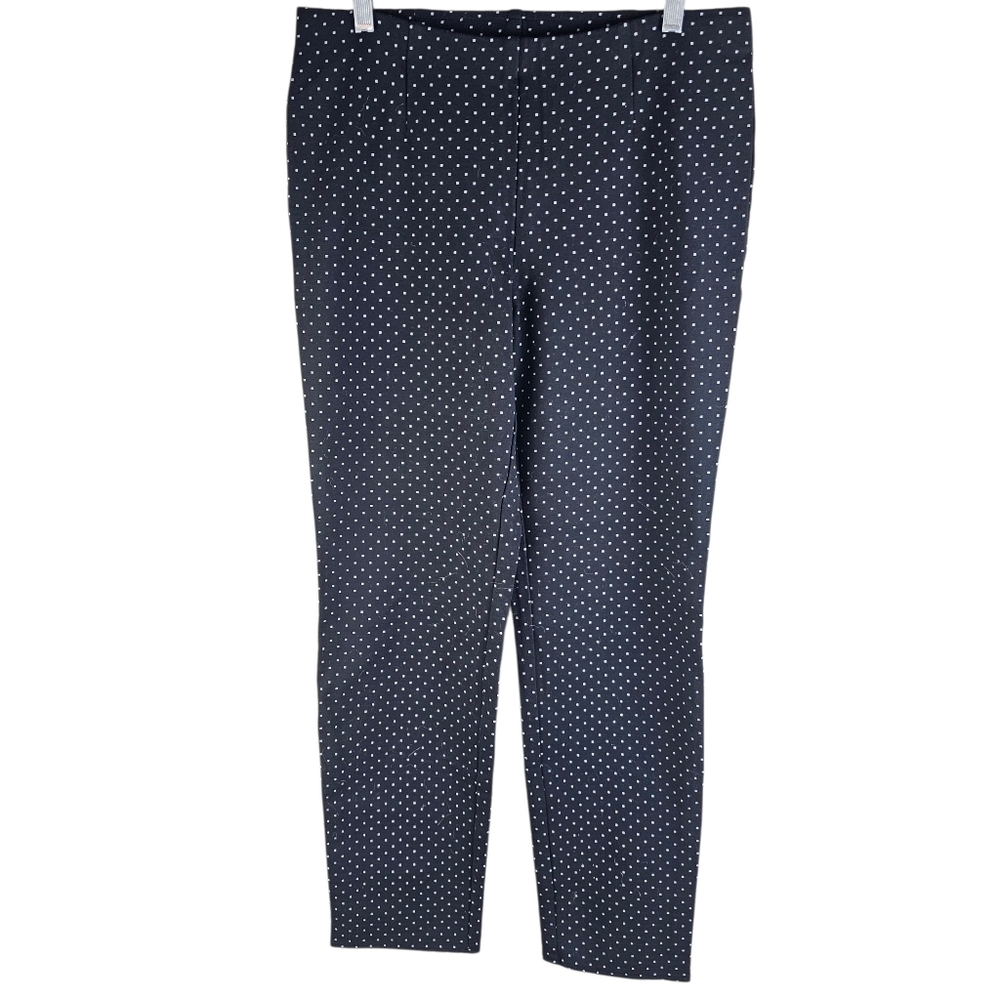 J. Jill Black Ponte Polka Dot Slim Leg Pants In S